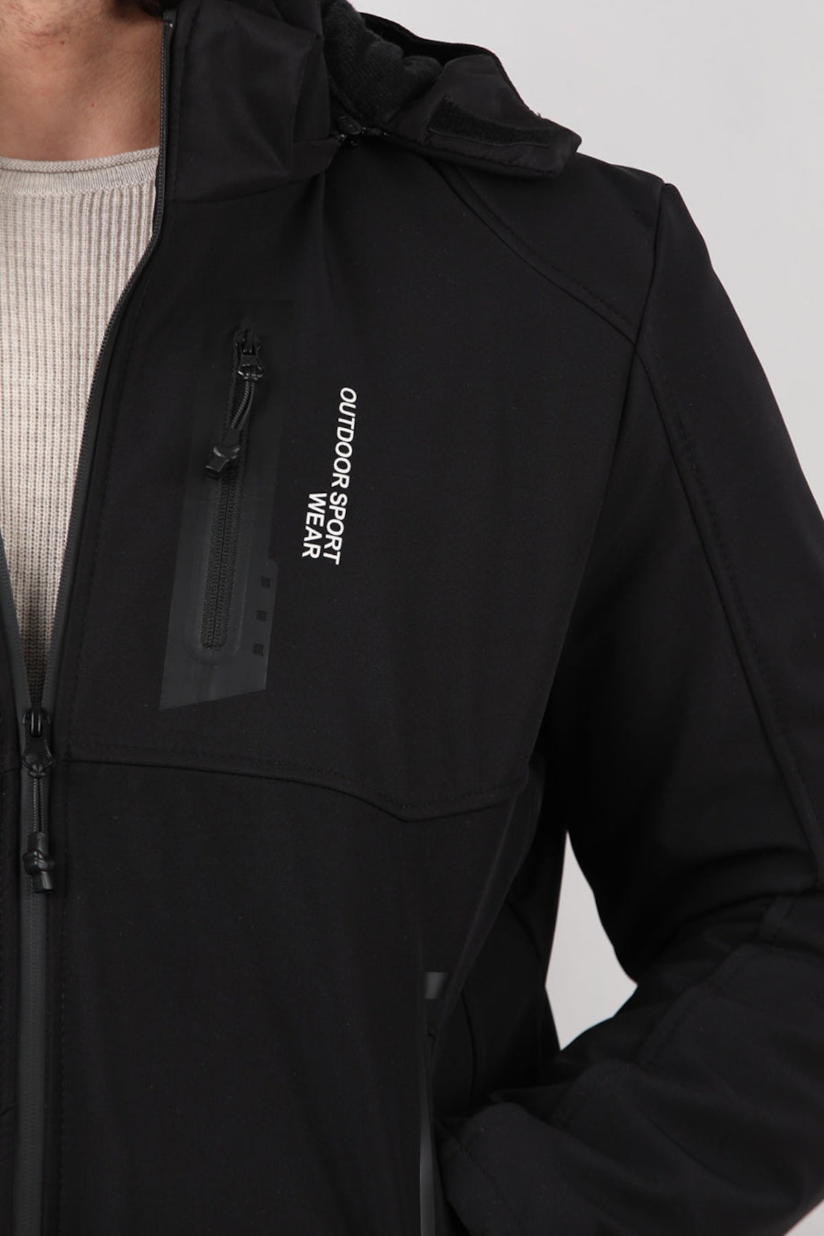 Herren Kapuzenjacke – Schwarz