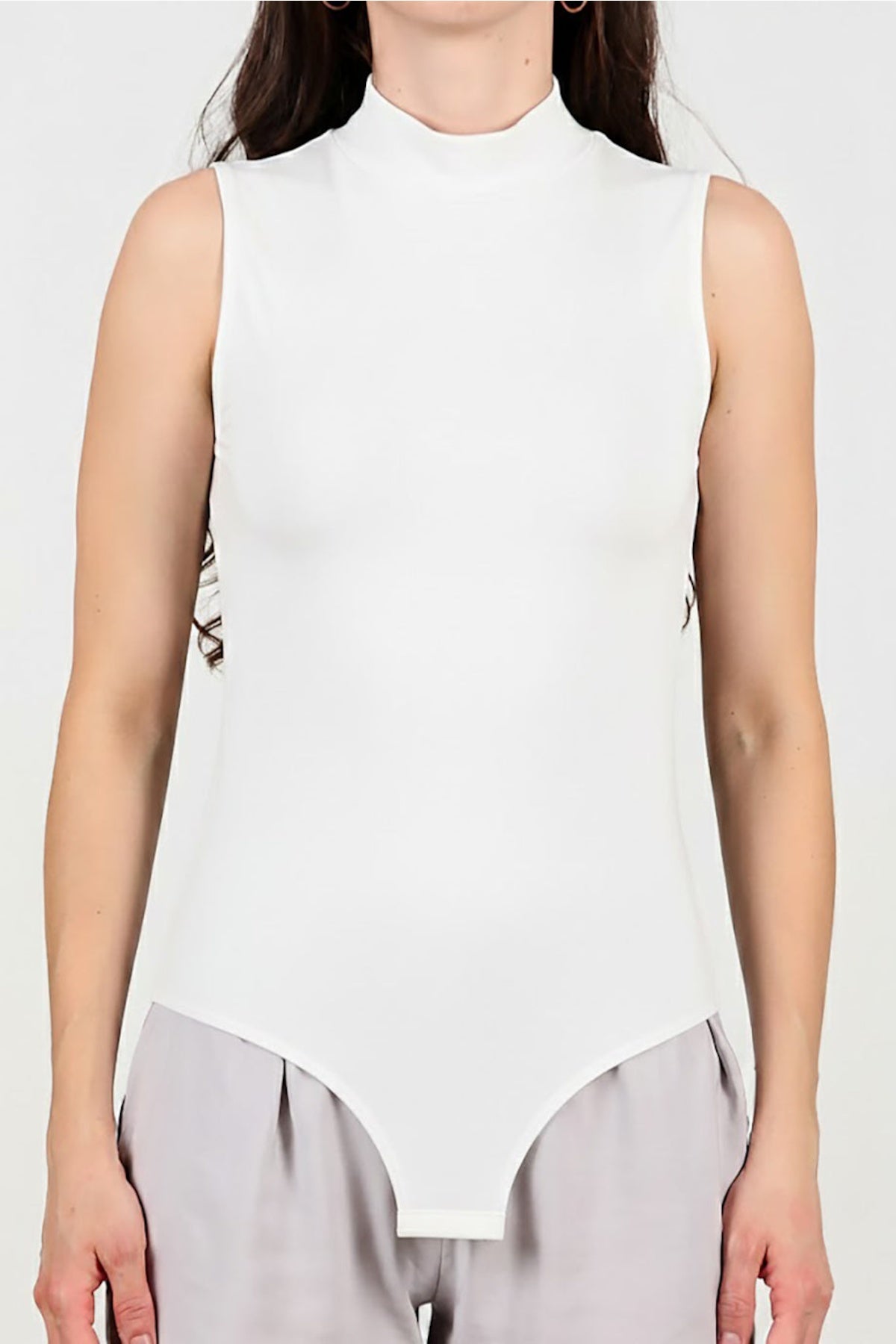 Sleeveless Bodysuit — White