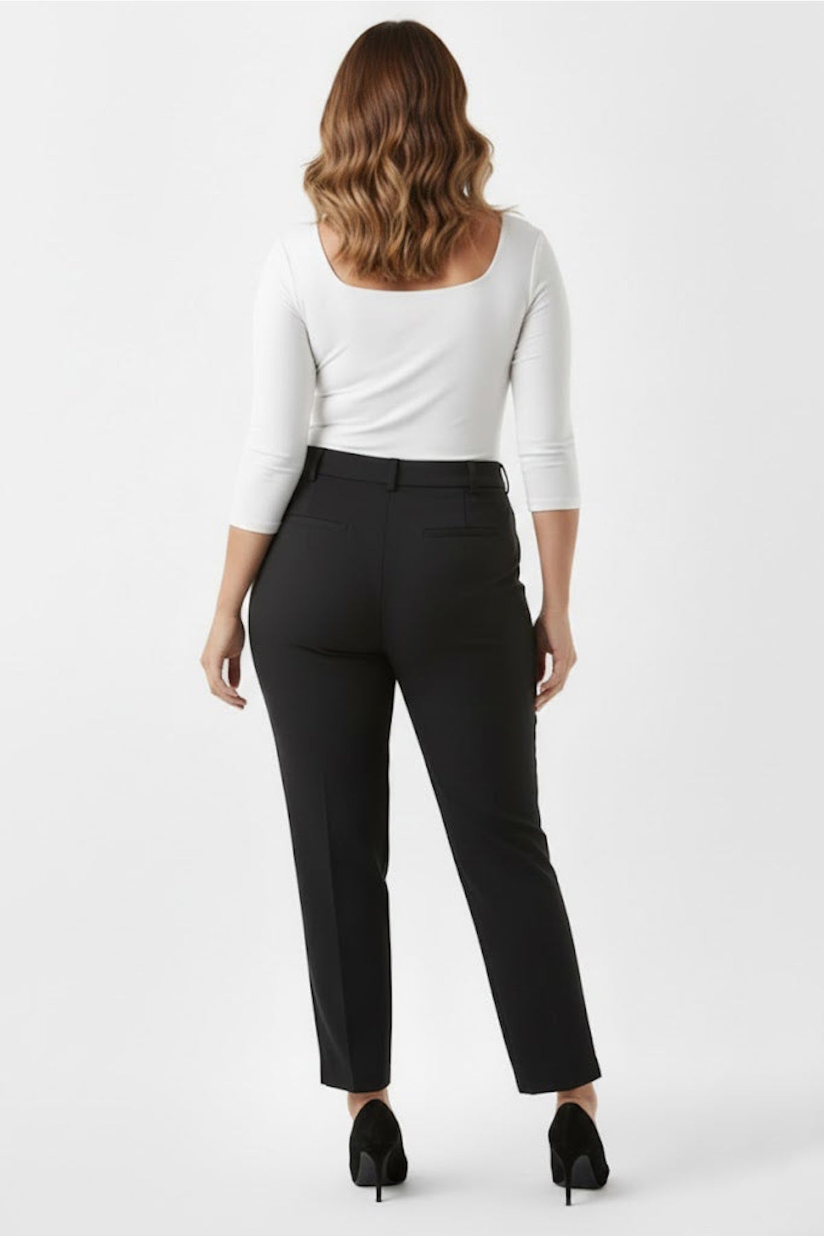 Pantalon grande taille avec ceinture — Noir