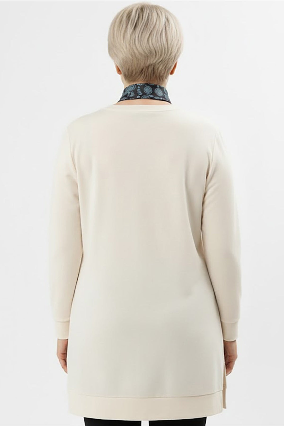 Plus - Size Scarf - Tie Tunic - Off - White