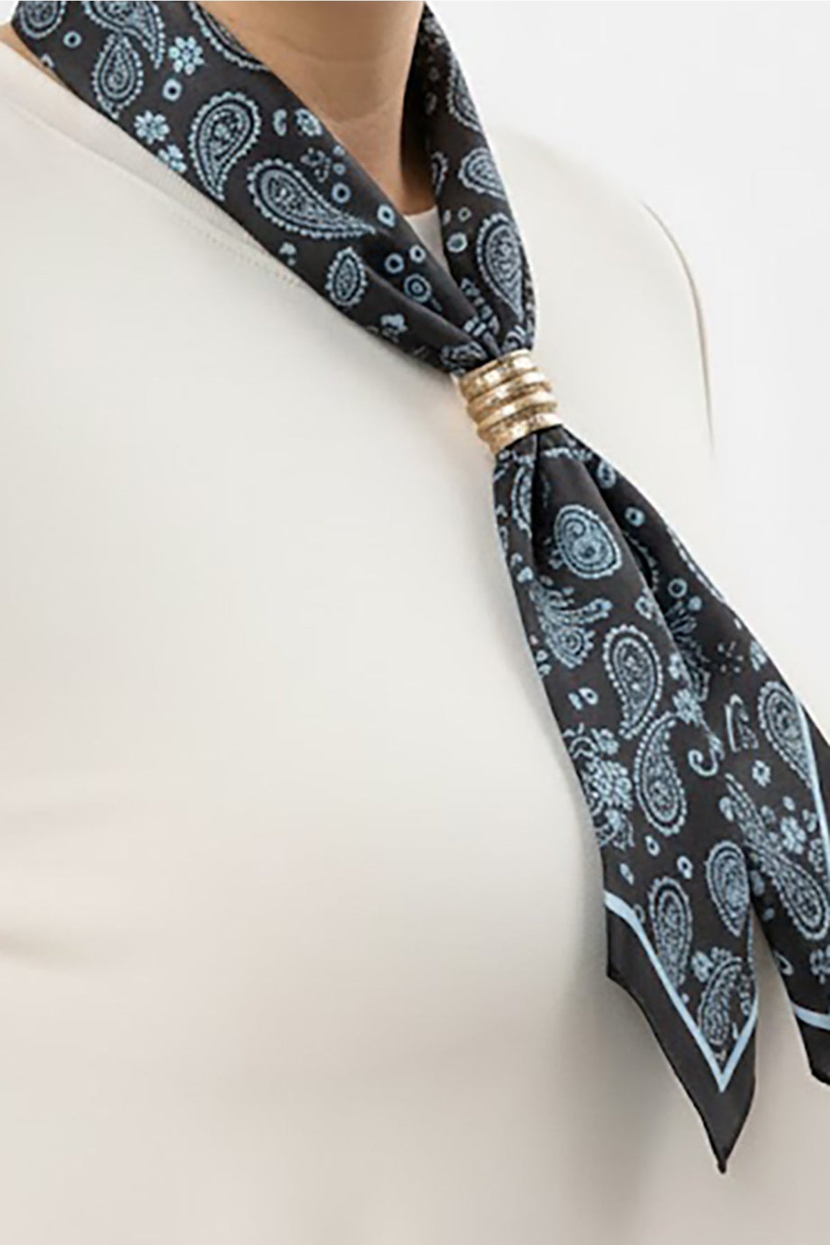 Plus - Size Scarf - Tie Tunic - Off - White