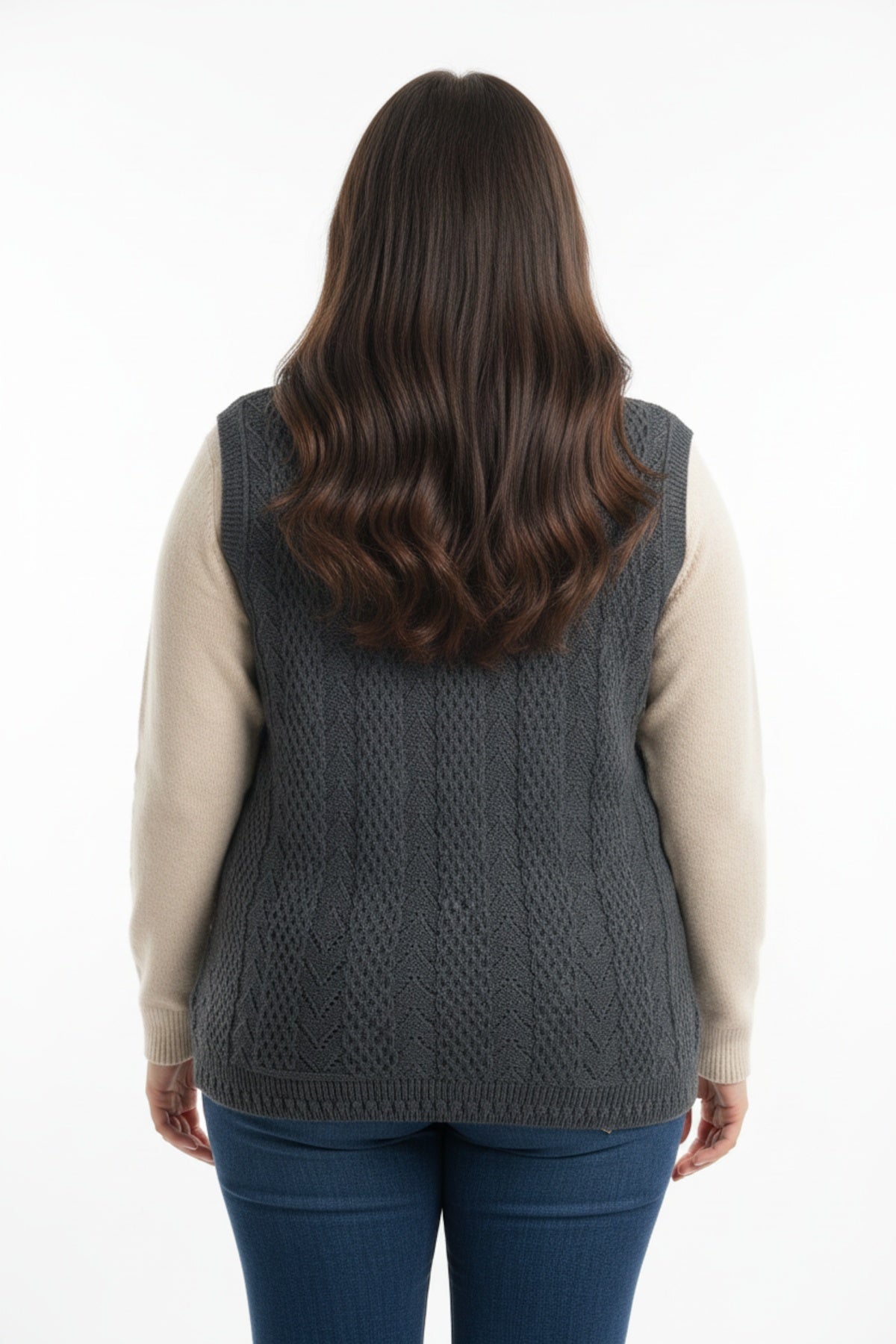 Plus - Size Knit Vest — Charcoal