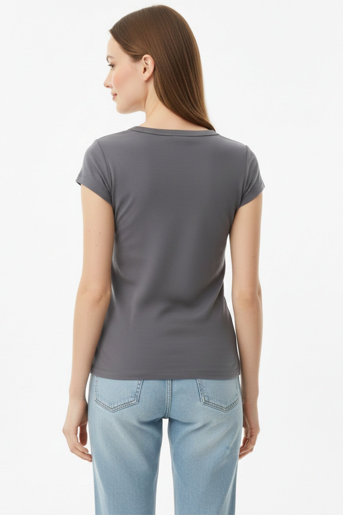 Button - Front Bodysuit — Charcoal
