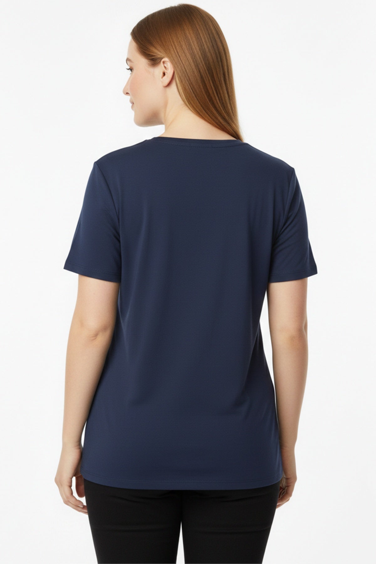Großes Oversize V-Ausschnitt T-Shirt — Navy