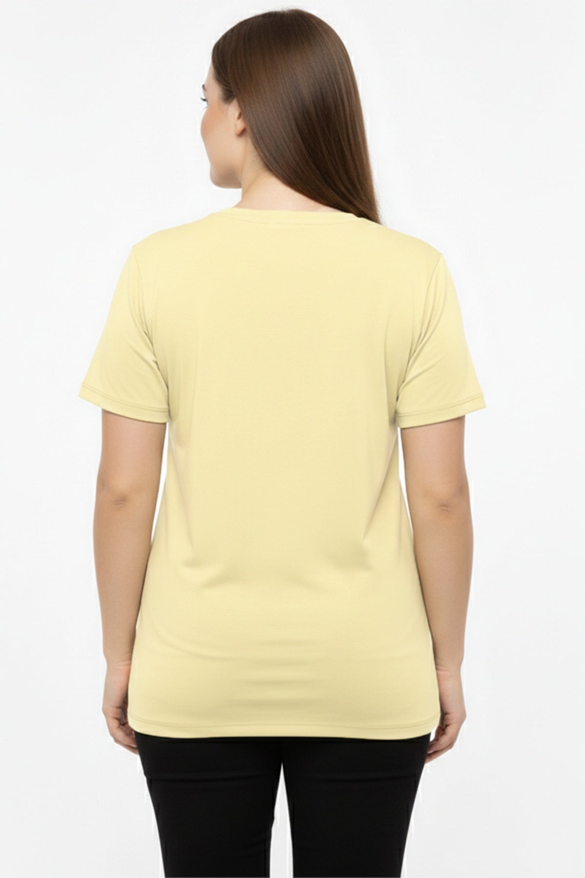 Plus - Size Oversized V - Neck T - Shirt — Yellow