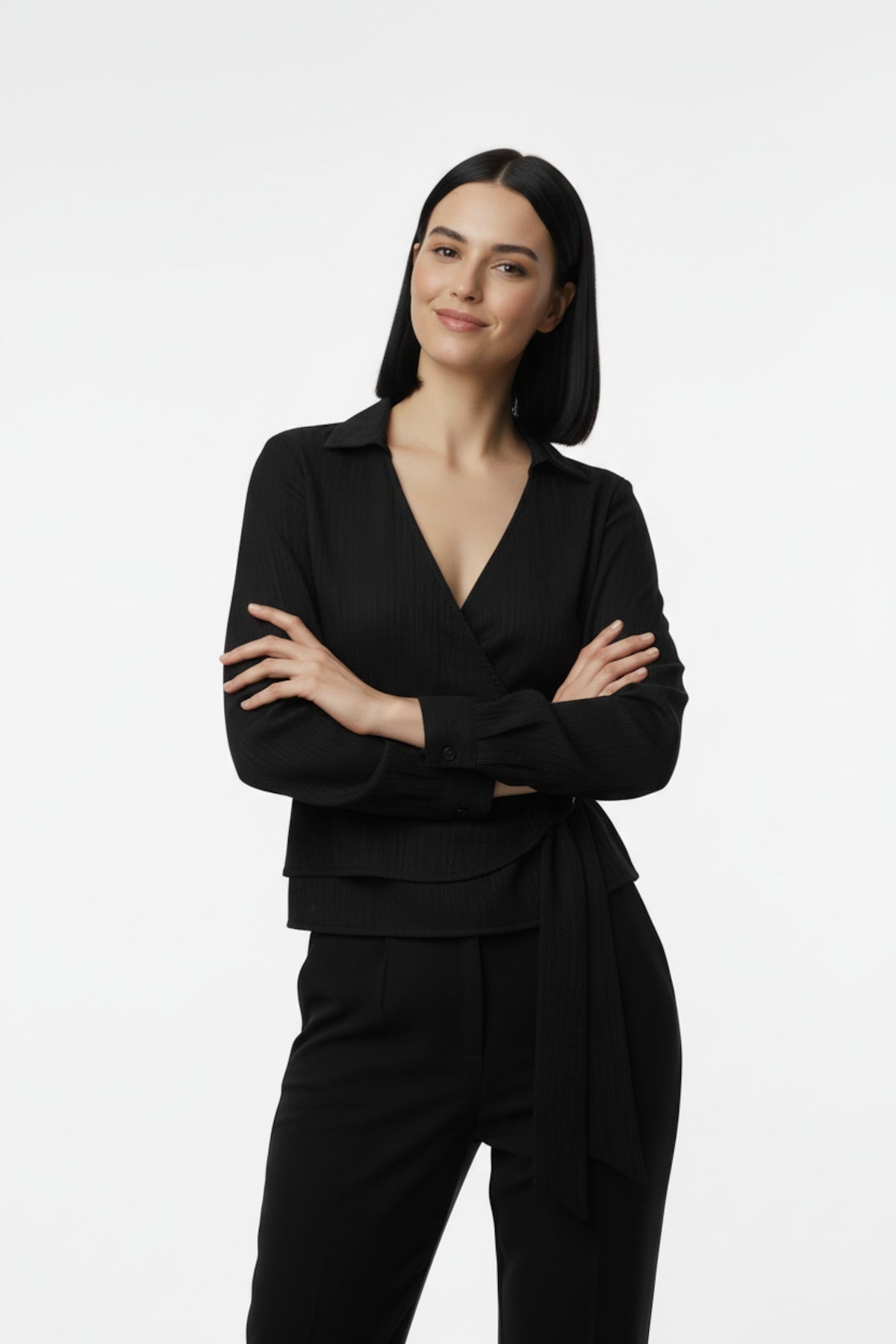 Müslim Tencel Blouse — Black