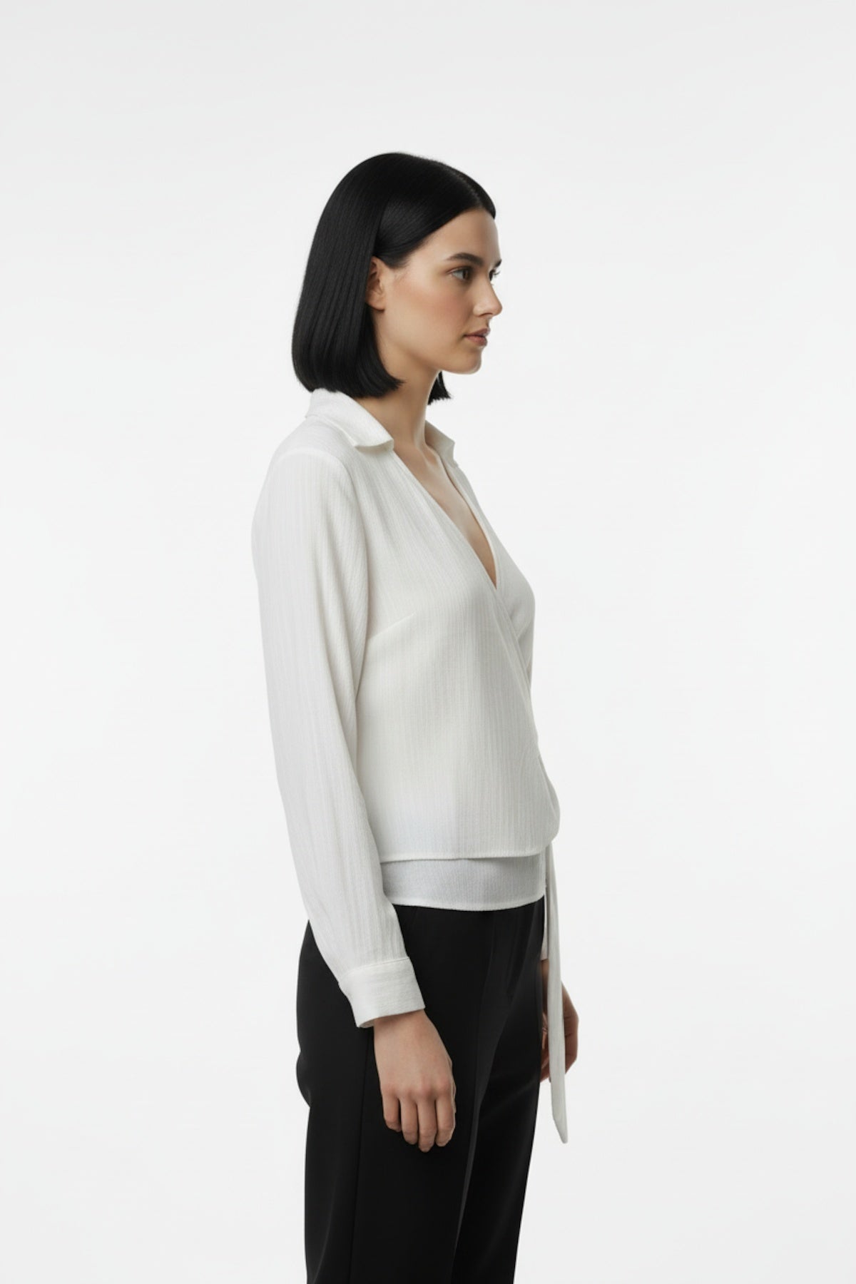 Müslim Tencel Blouse — Off - White