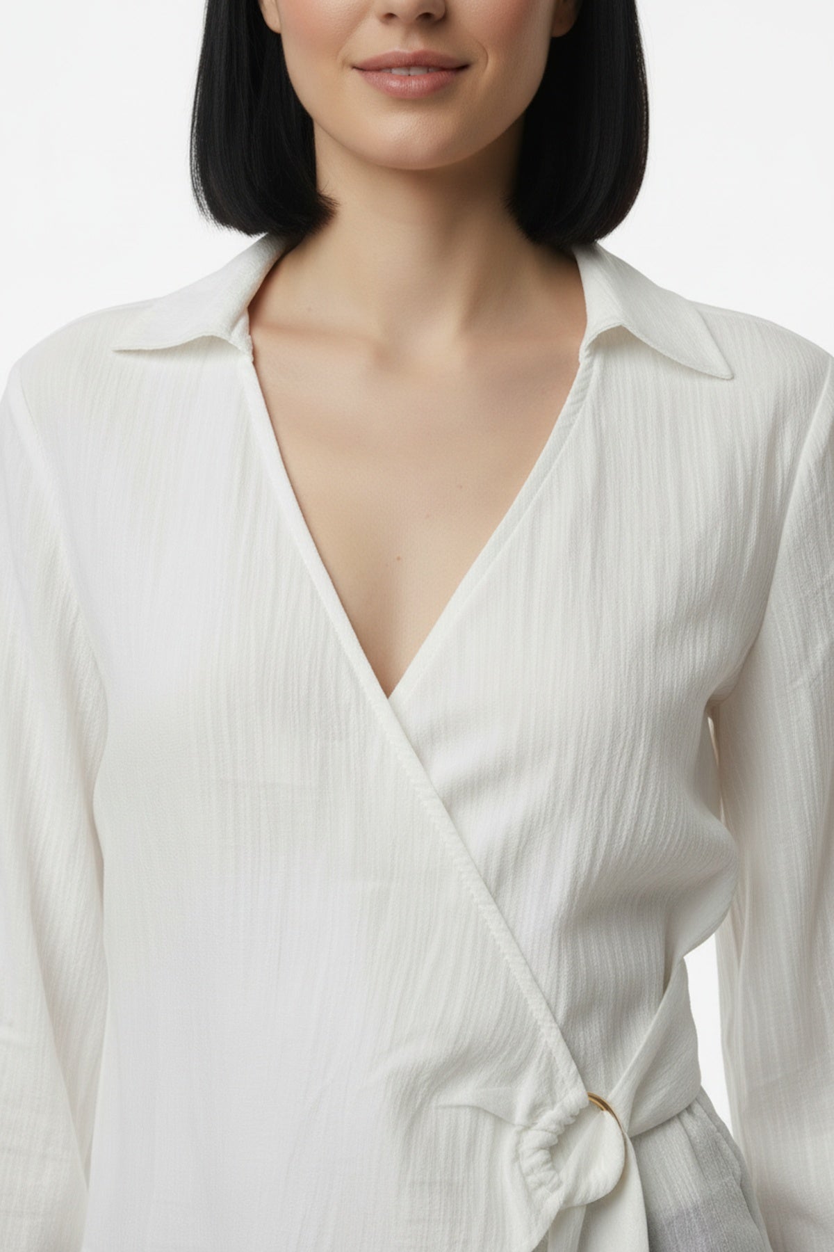Müslim Tencel Blouse — Off - White