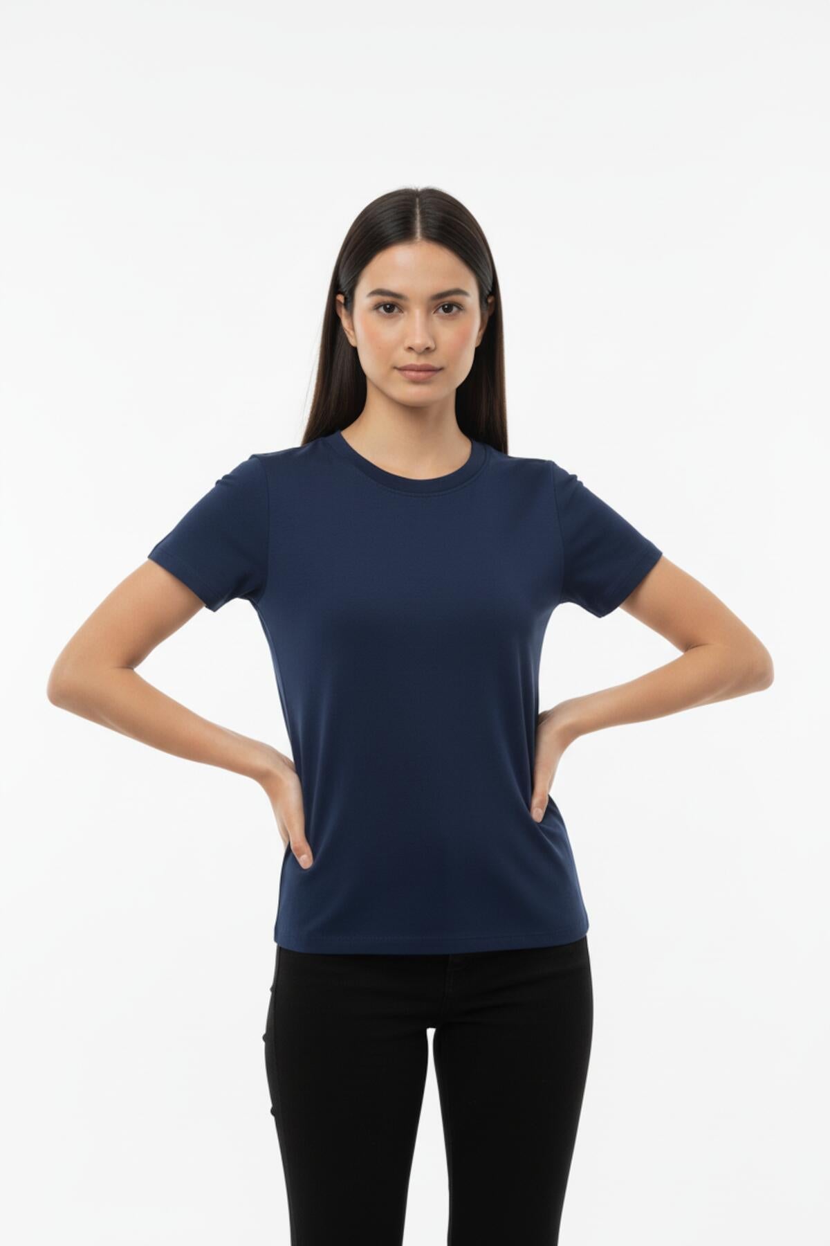 Crew-Neck Body T-Shirt — Marineblau
