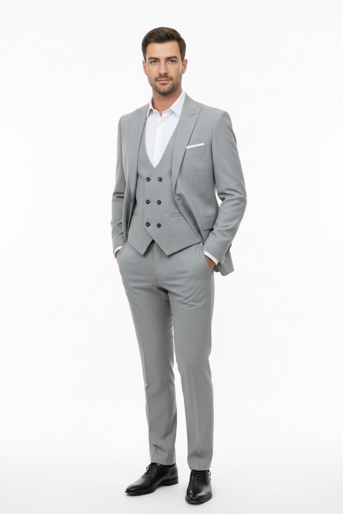 Men's Mega 3 - Piece Suit — Light Grey