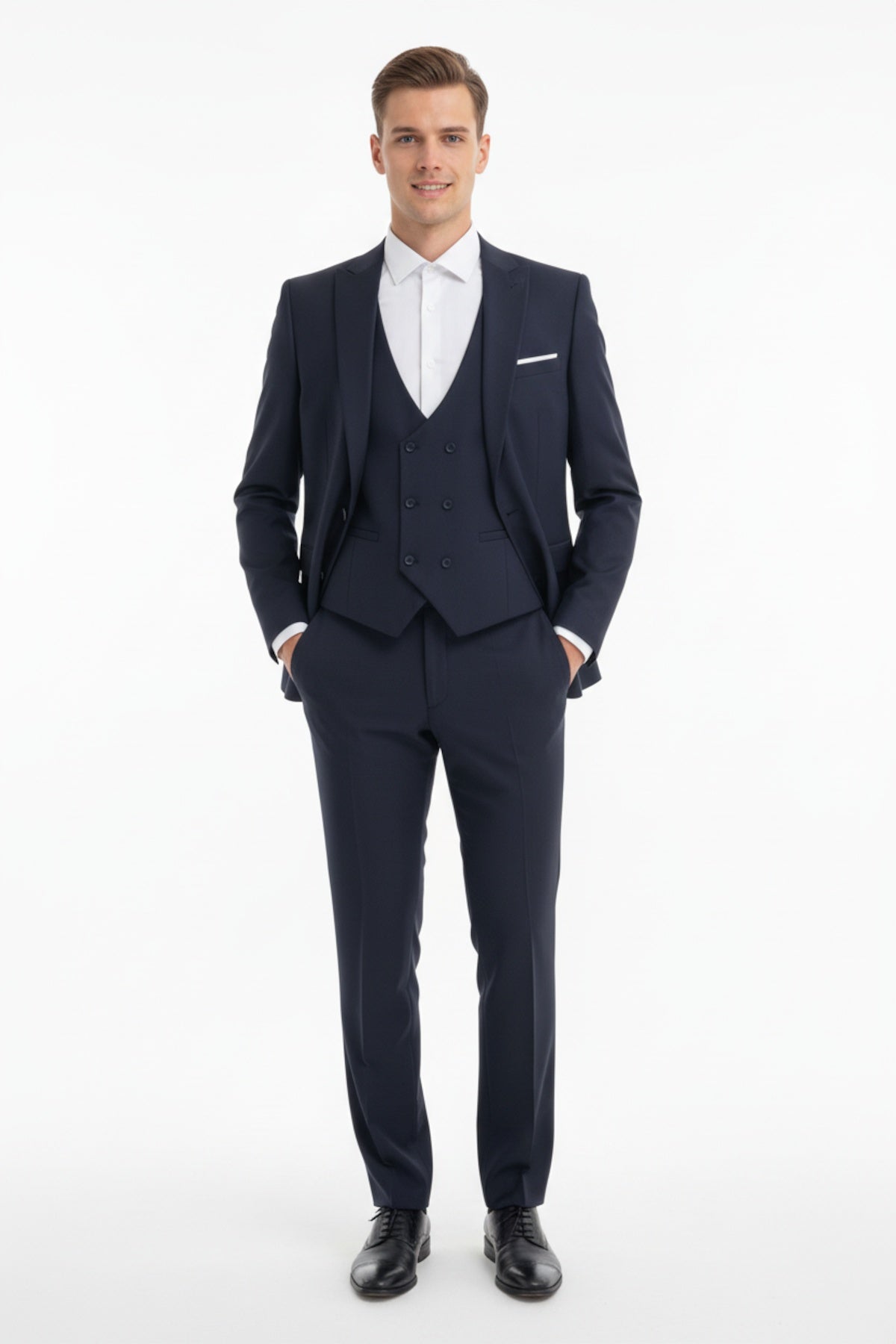Bezayak Navy 3 - Piece Suit