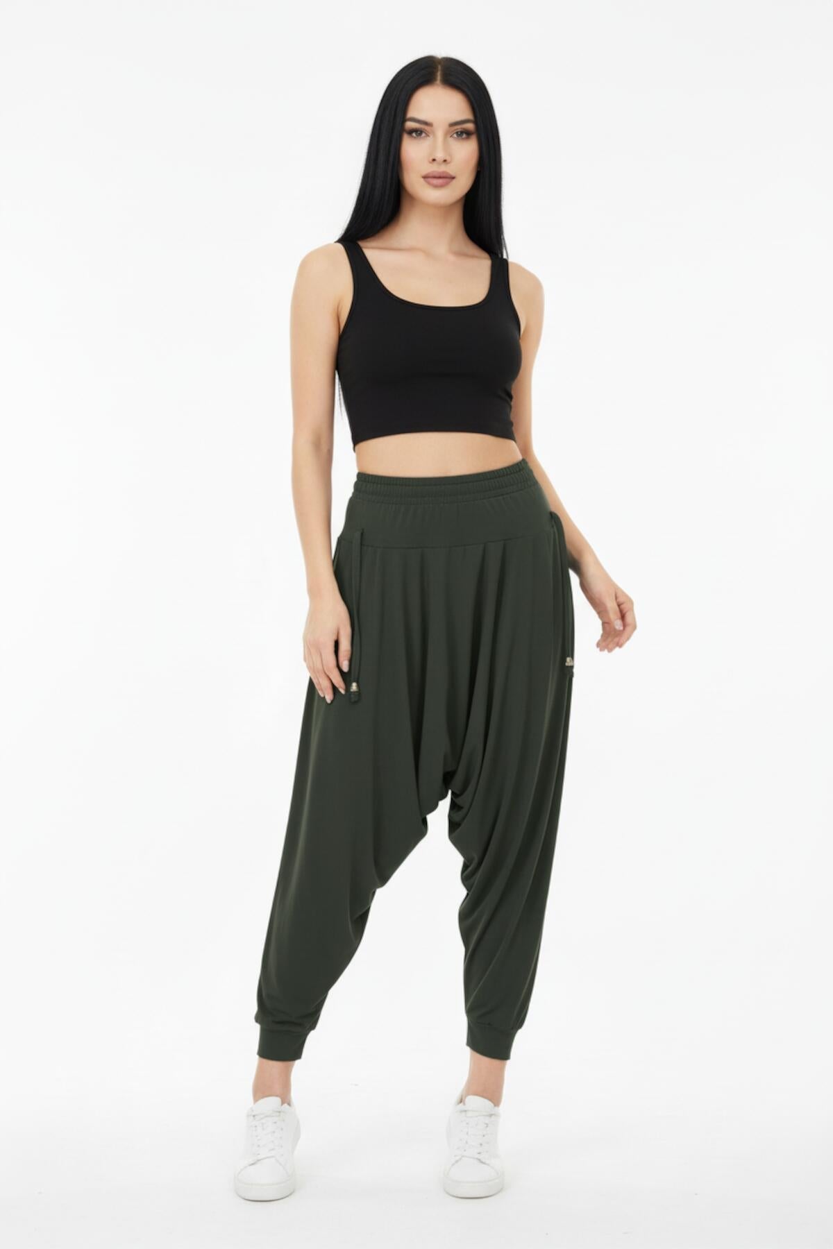 Plus - Size Sandy Trousers — Khaki