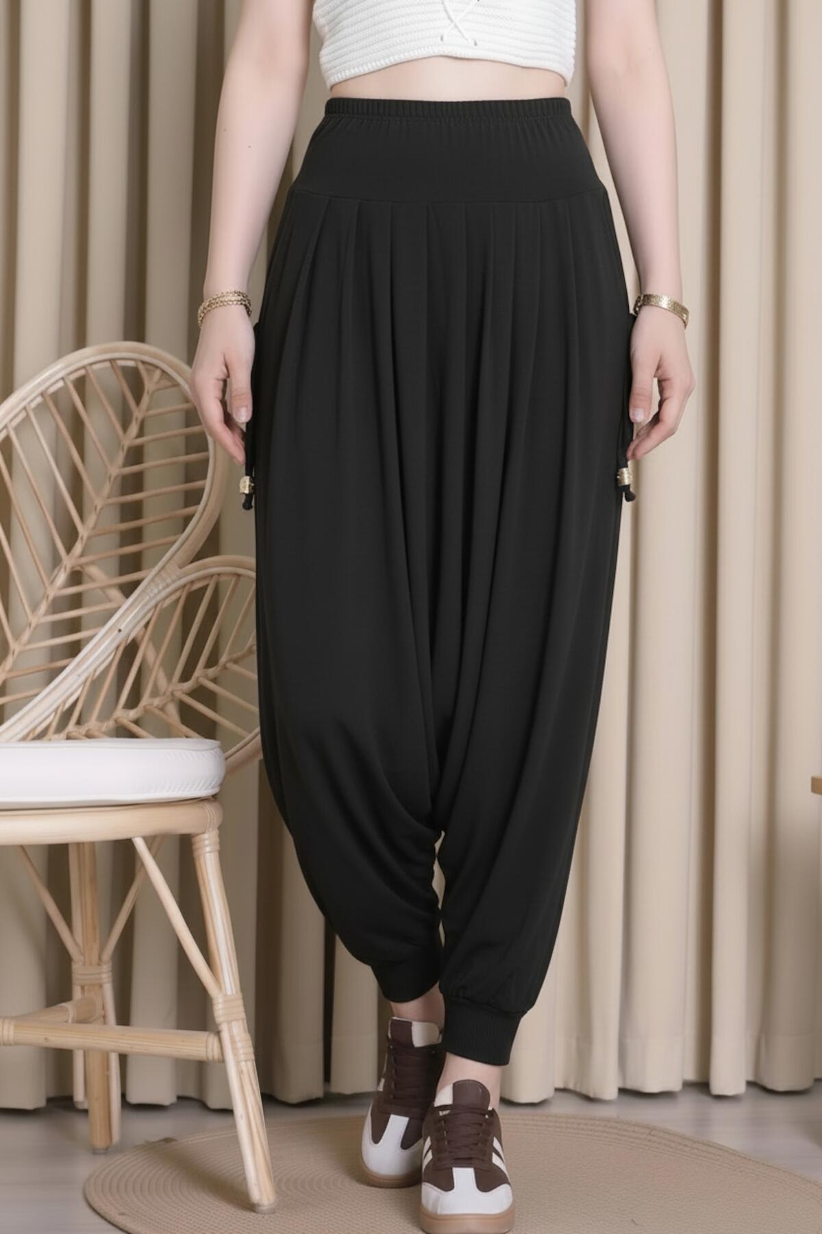 Plus - Size Sandy Trousers — Black