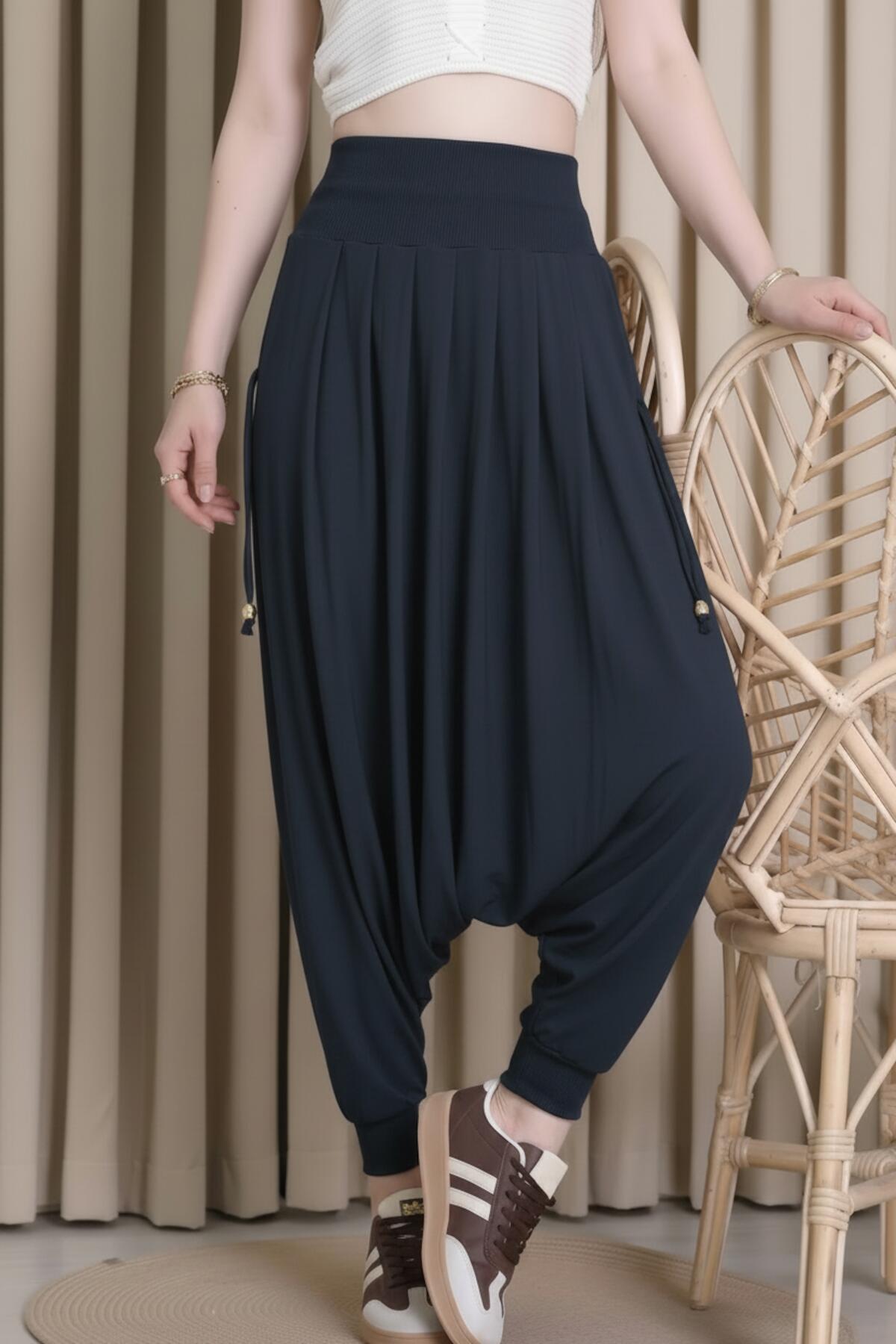 Plus - Size Sandy Trousers — Navy