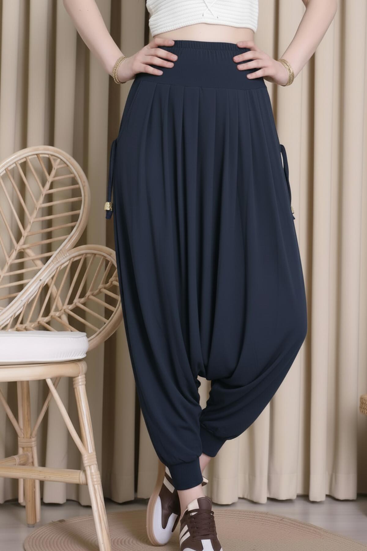 Plus - Size Sandy Trousers — Navy