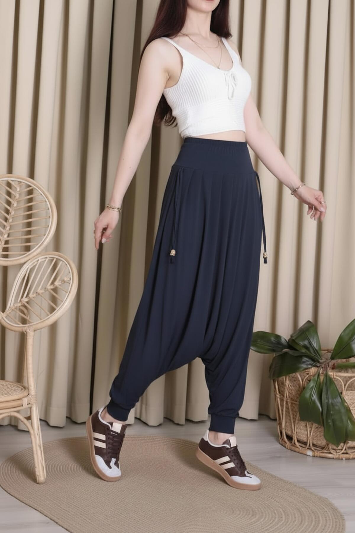 Plus - Size Sandy Trousers — Navy