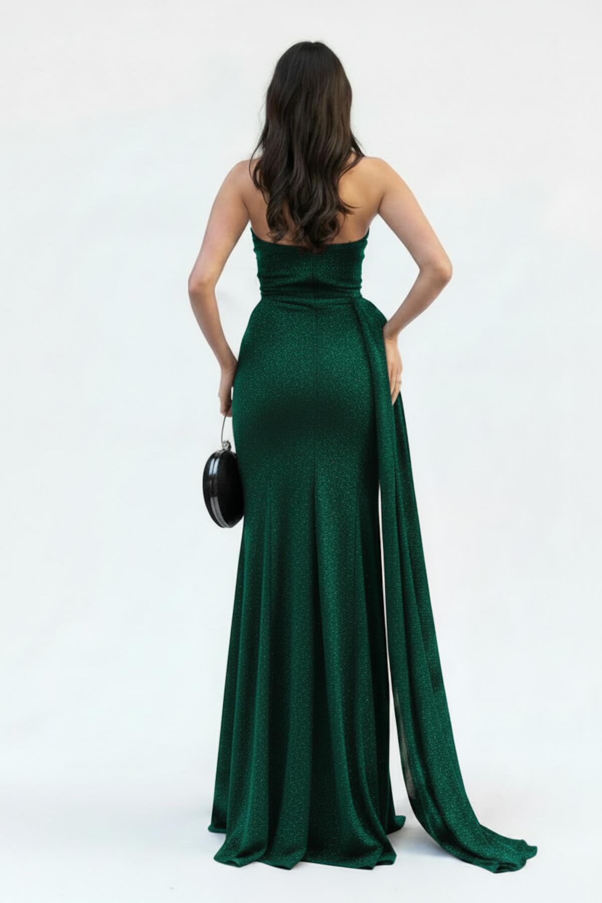 Smaragdgrünes, verziertes Meerjungfrauenkleid
