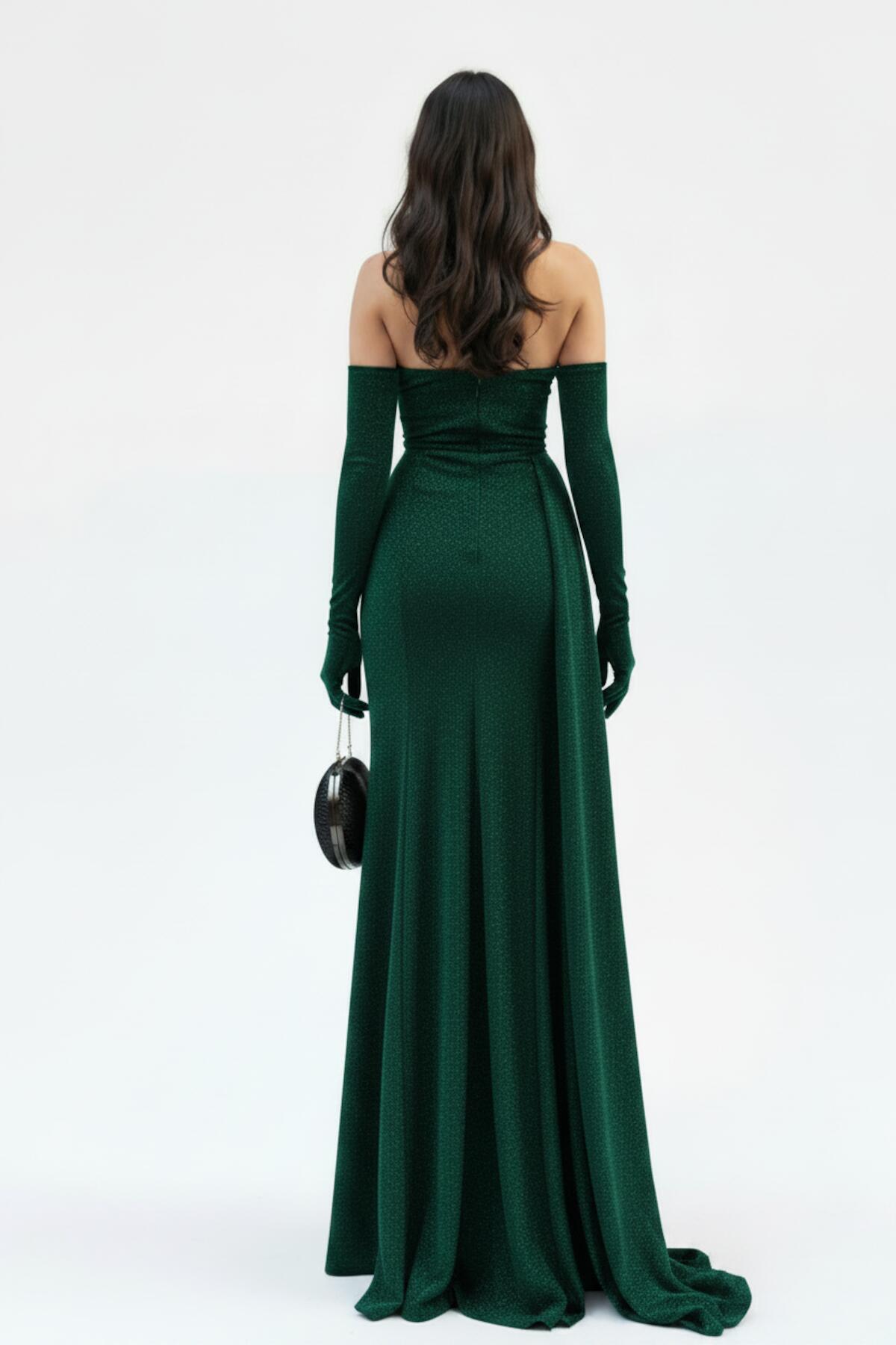 Smaragdgrünes, verziertes Meerjungfrauenkleid