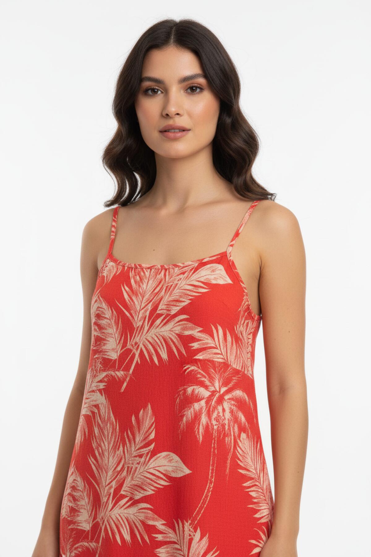 Gemustertes Spaghettiträgerkleid