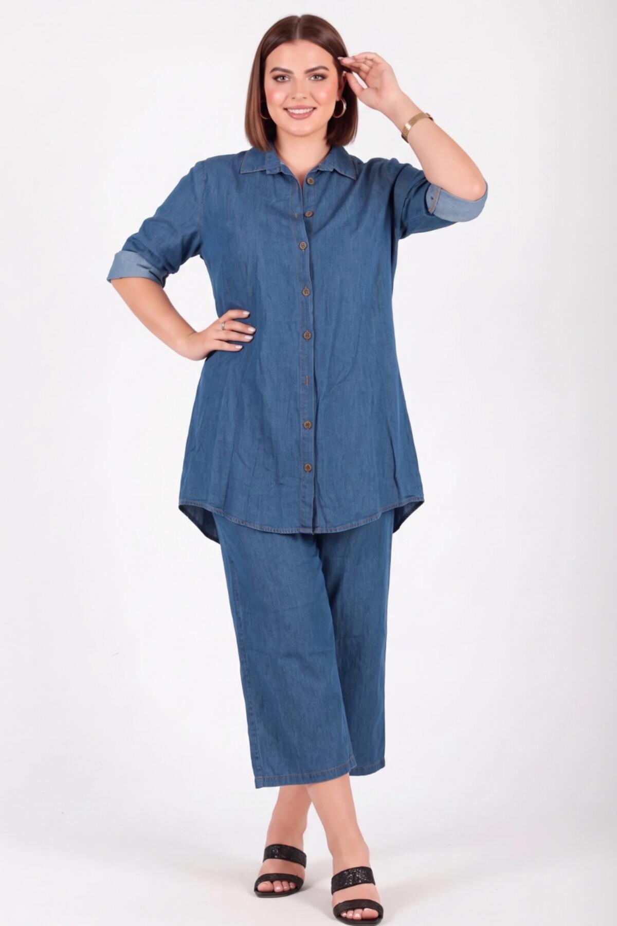 Plus - Size Denim Set