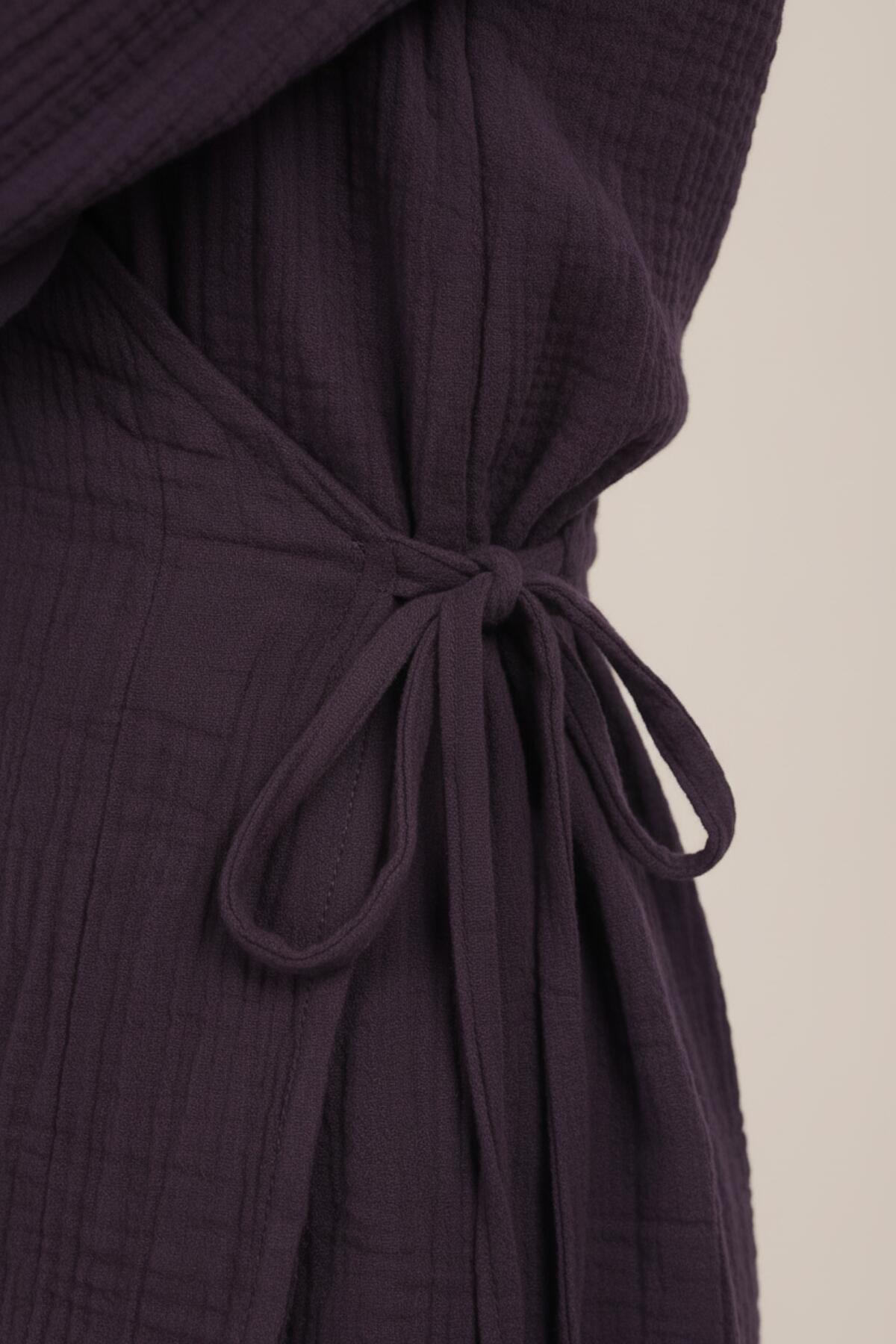 Plum Muslin Wrap Kimono Tunic