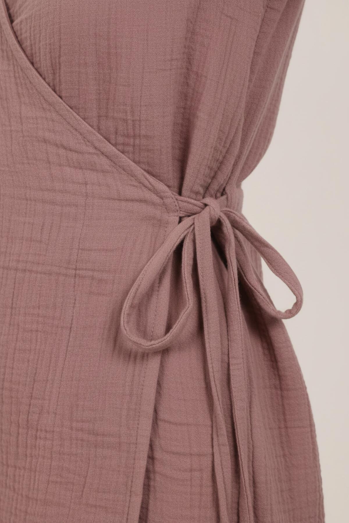 Mousseline Wikkel Kimono Tuniek — Roze