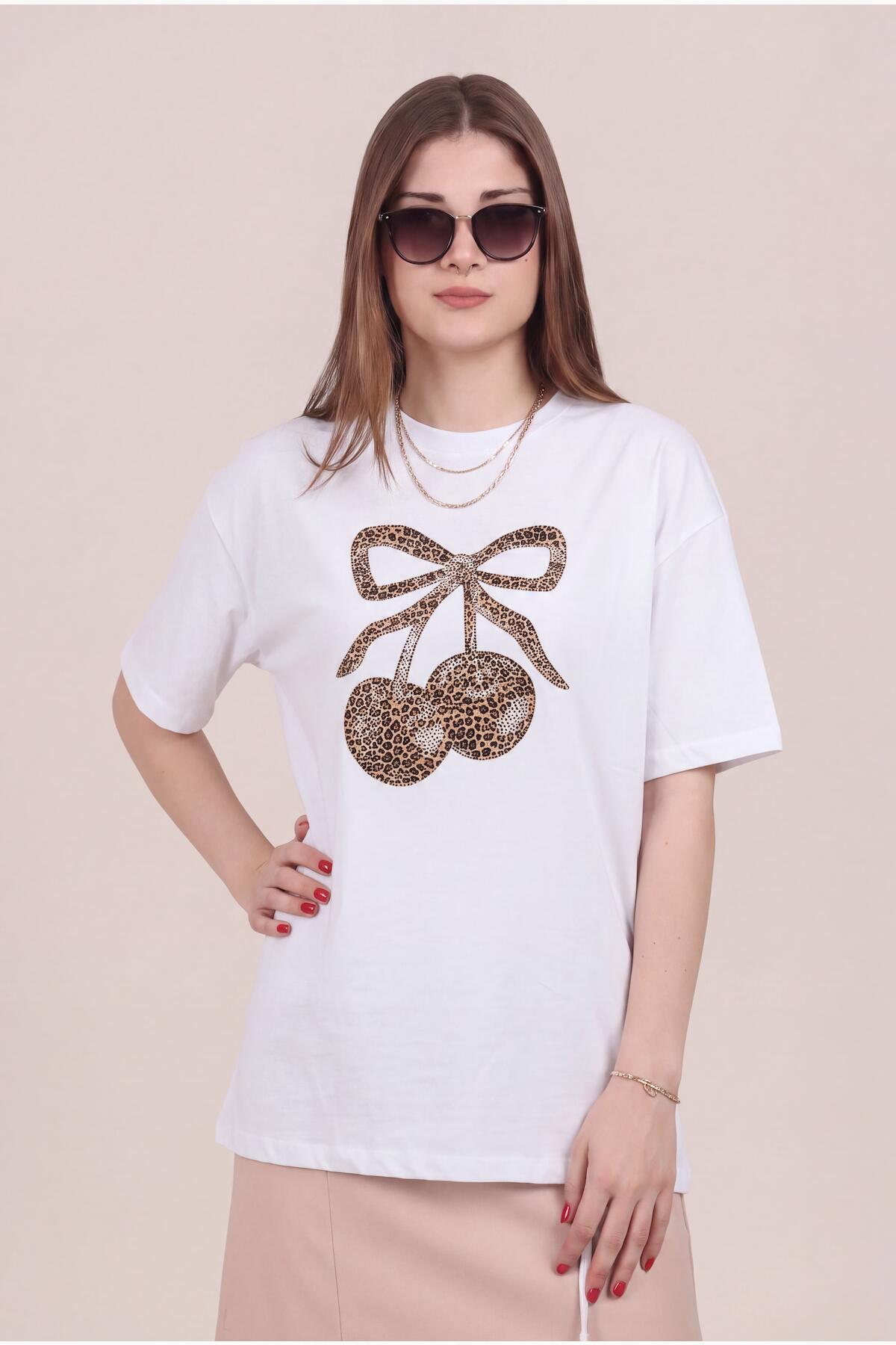 Cherry Stone - Embellished T - Shirt — White