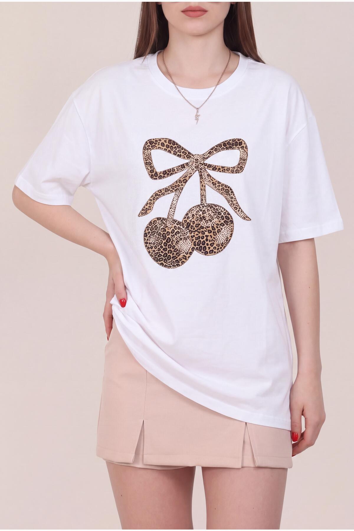 Cherry Stone - Embellished T - Shirt — White