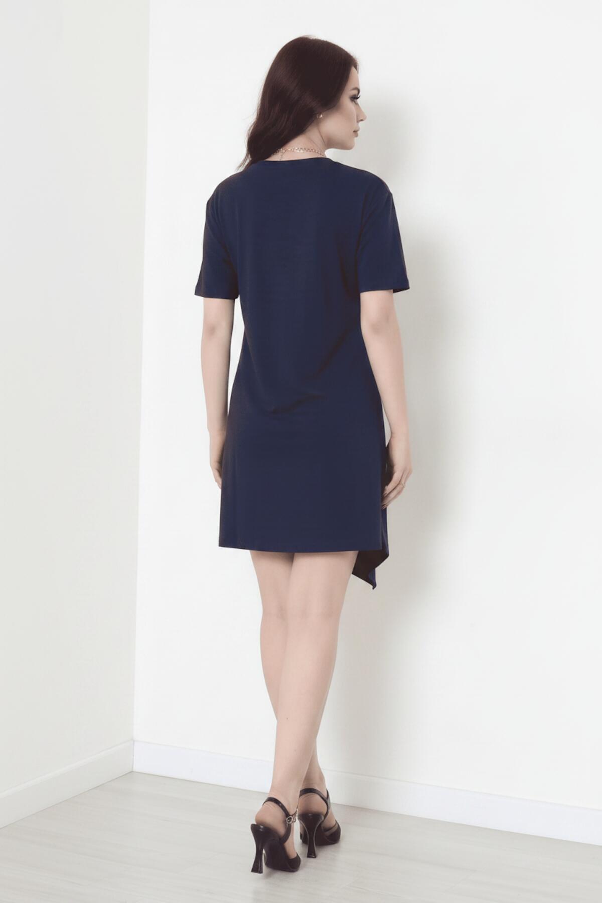 Accessory - Detailliertes kurzärmeliges Kleid - Navy