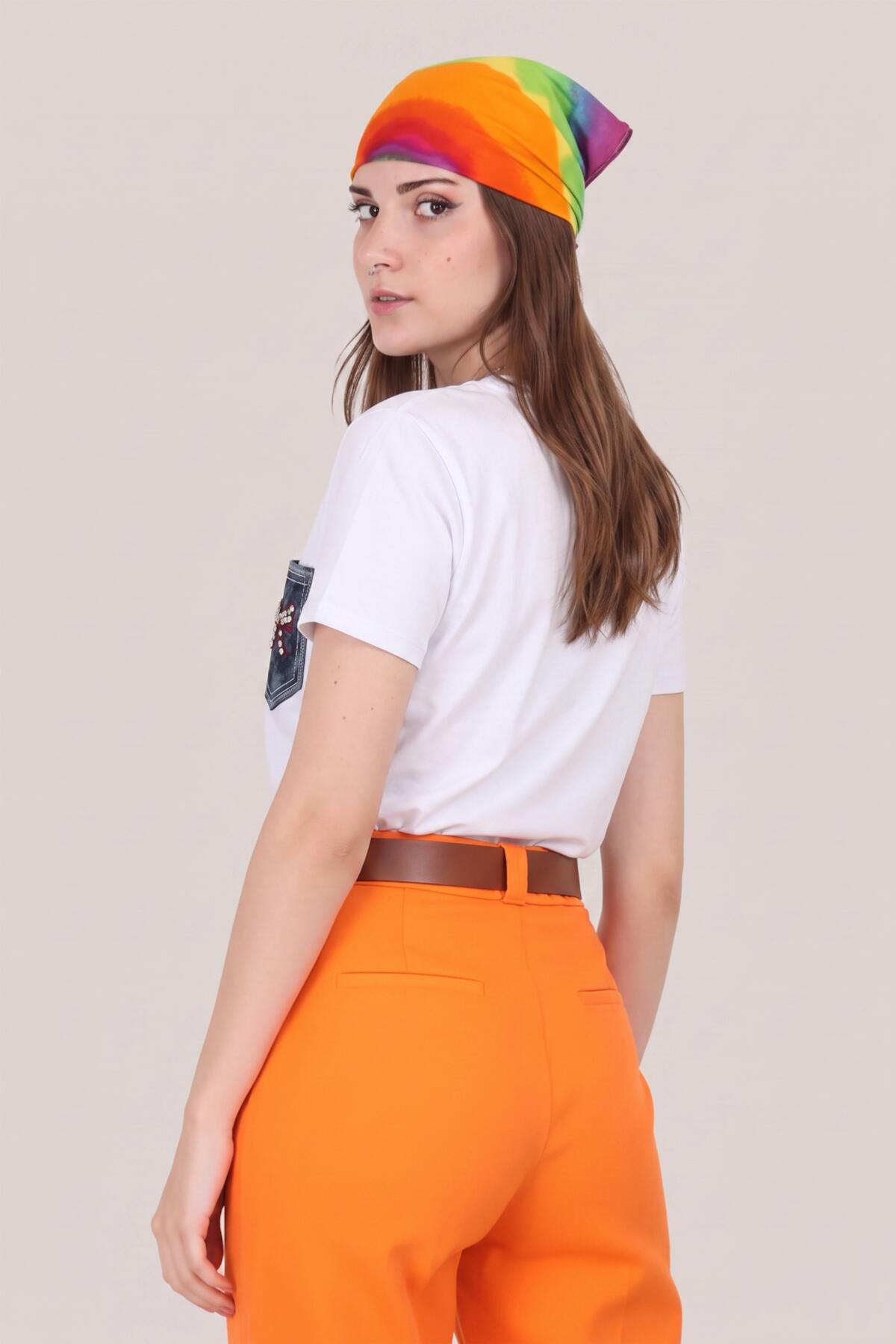 Crew - Neck T - Shirt With Embroidered Denim Pocket — White