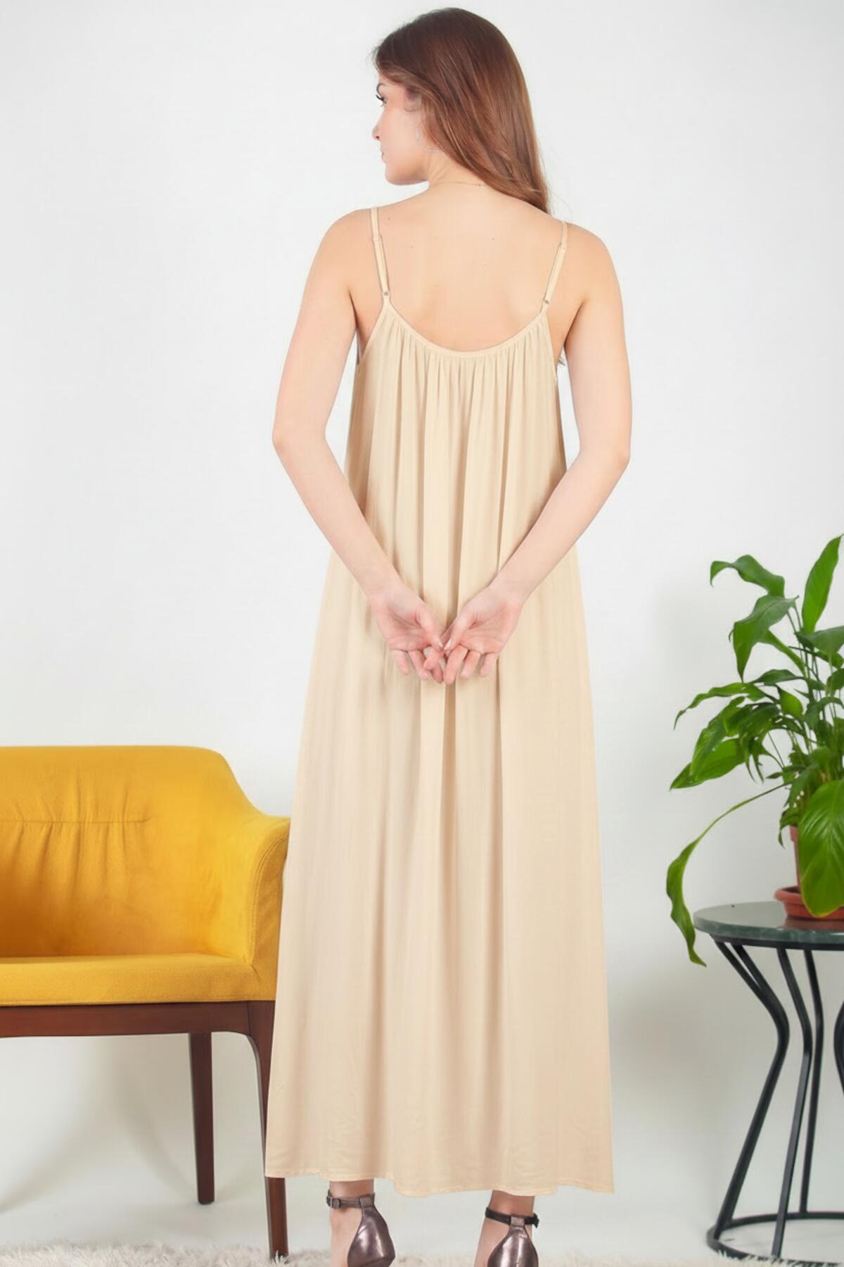 Tie - Strap Italian Voile Midi Dress — Cream