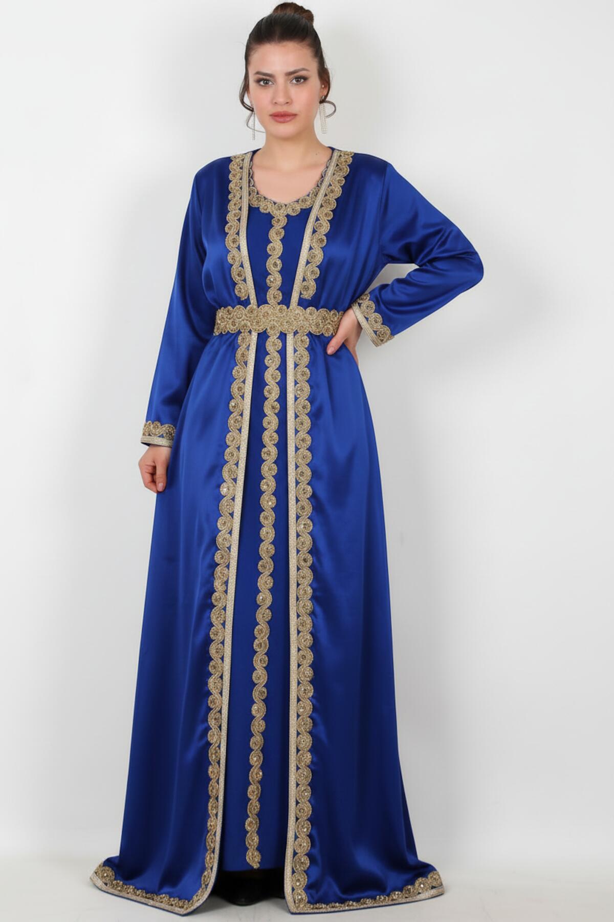 Plus - Size Embroidered Dress — Royal Blue