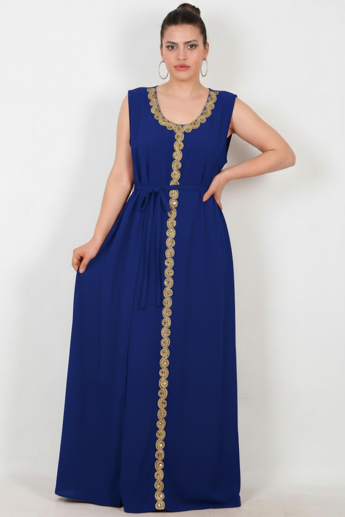 Plus - Size Embroidered Dress — Royal Blue