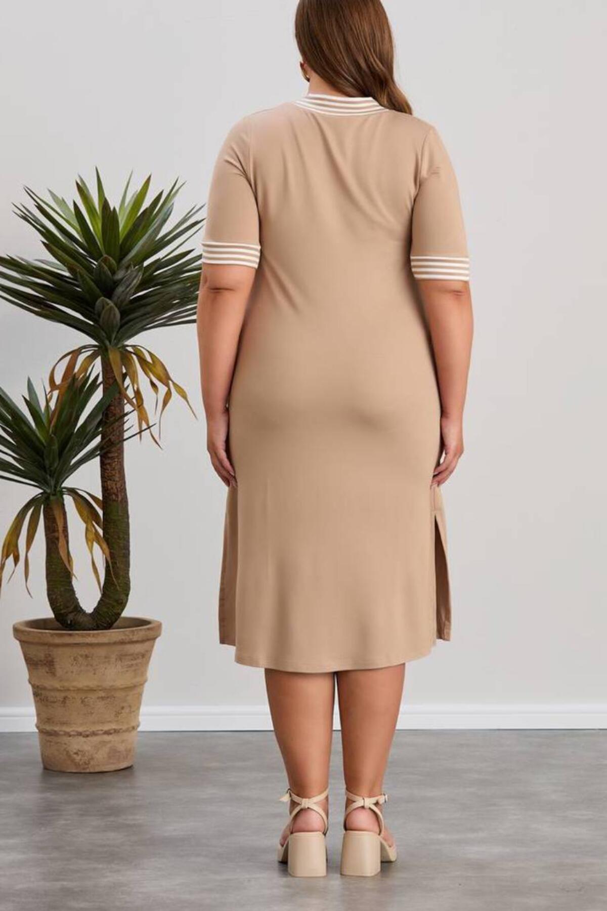 Kleid aus Kristall-Stoff in großen Größen — Stone