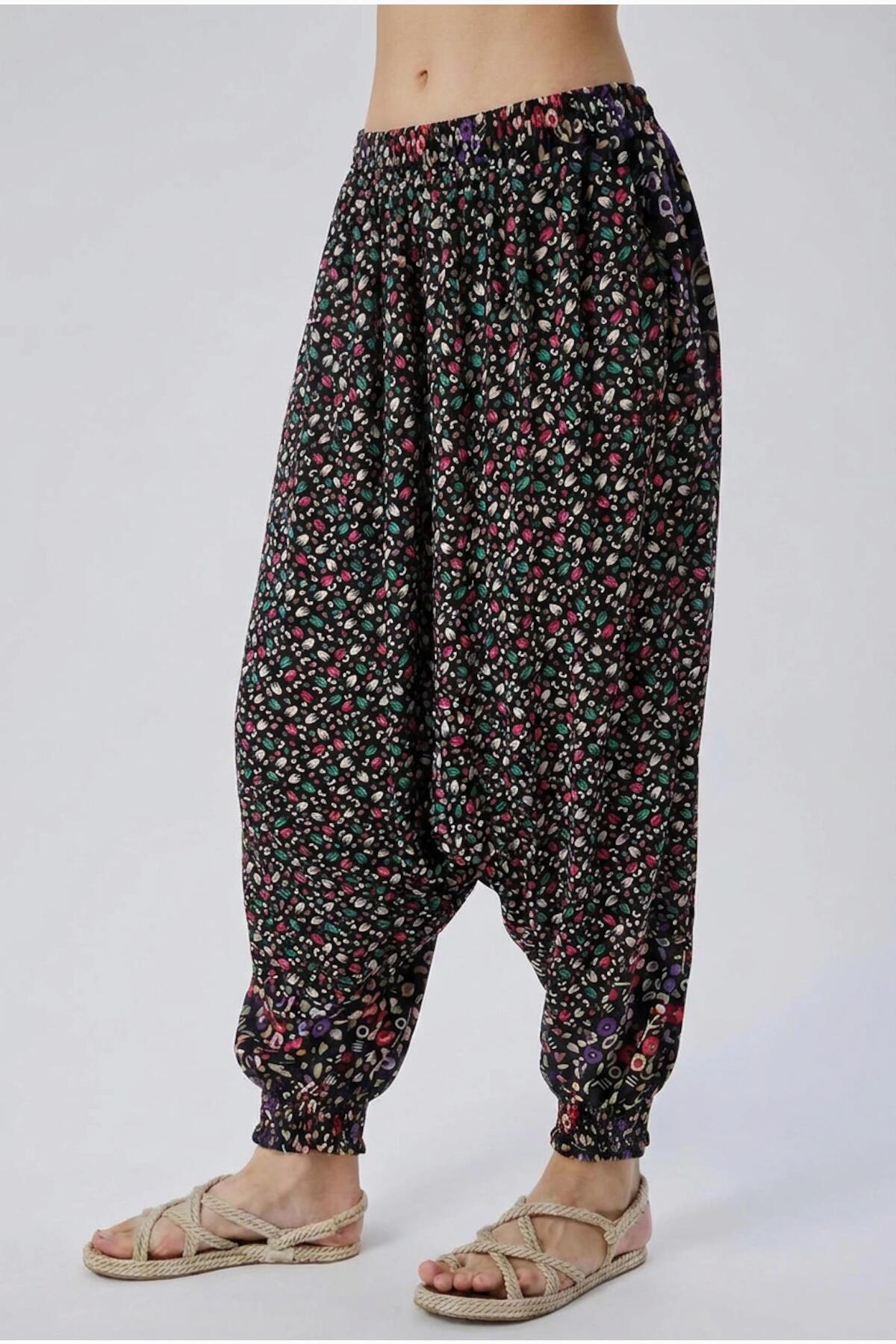 Dames jerseybroek met meerdere kleuren