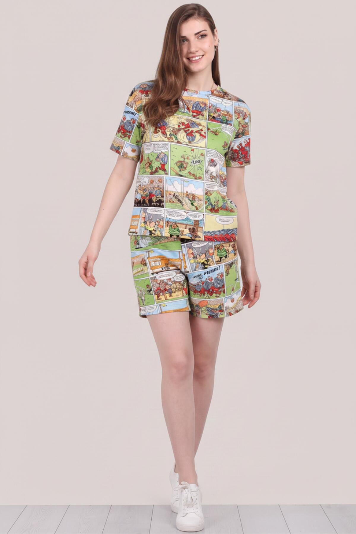 Women's Printed Short - Sleeve Pyjama Set — Multicolour