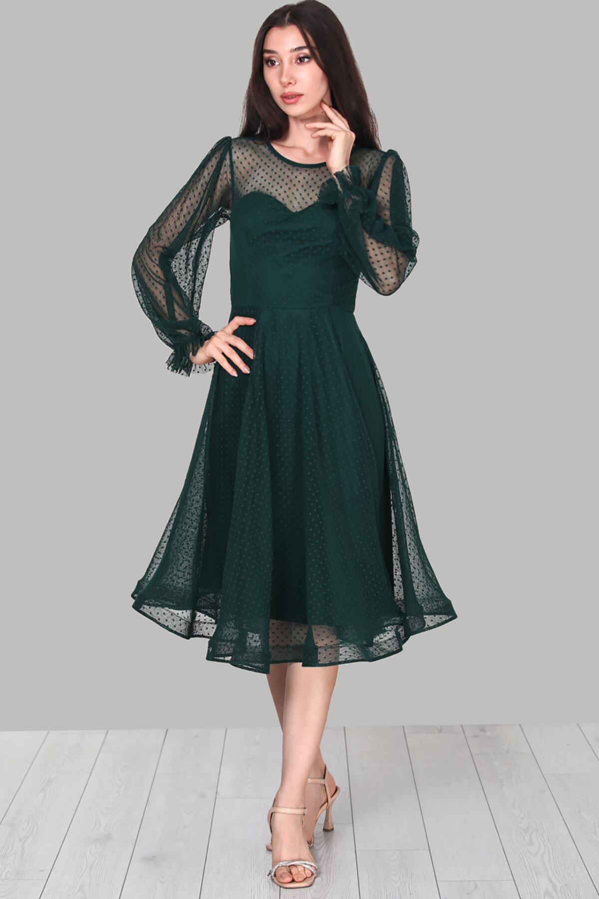 Emerald Midi Evening Dress