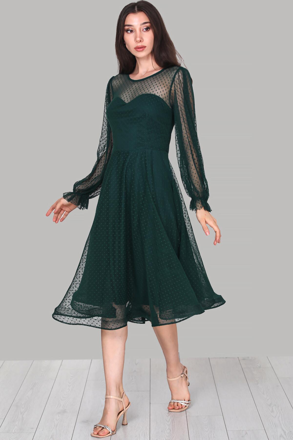 Emerald Midi Evening Dress