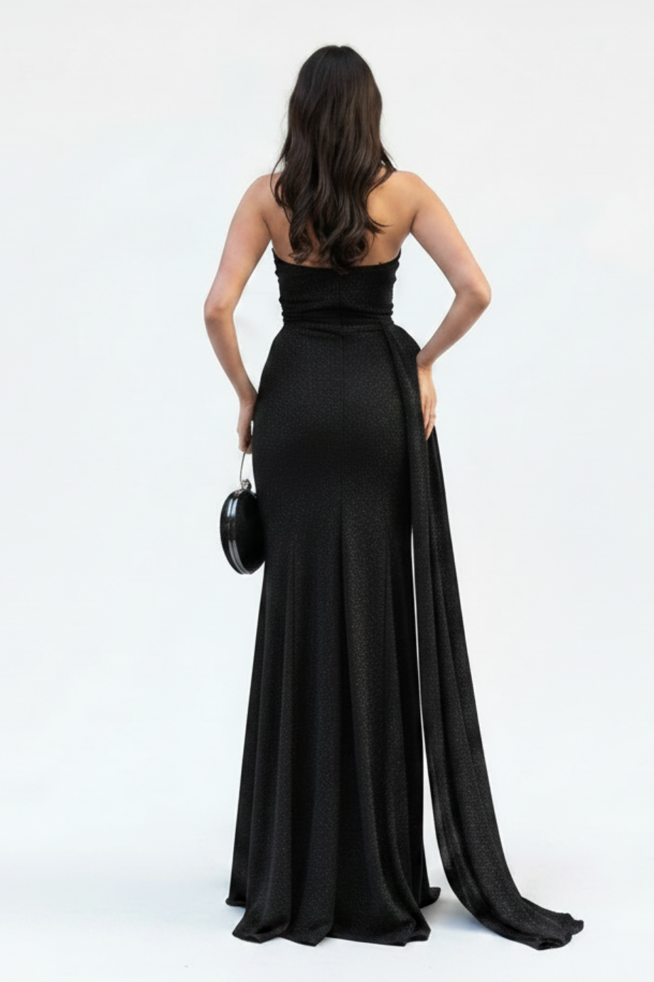 Zwarte Strapless Zeemeermin Avondjurk