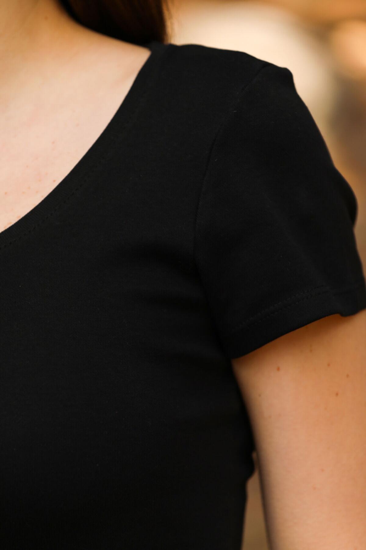 Short - Sleeved Blouse, Black